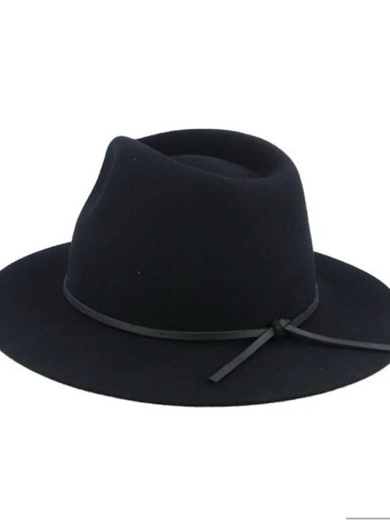 NWT BRIXTON Wesley Fedora Hat Wool Felt Black XS